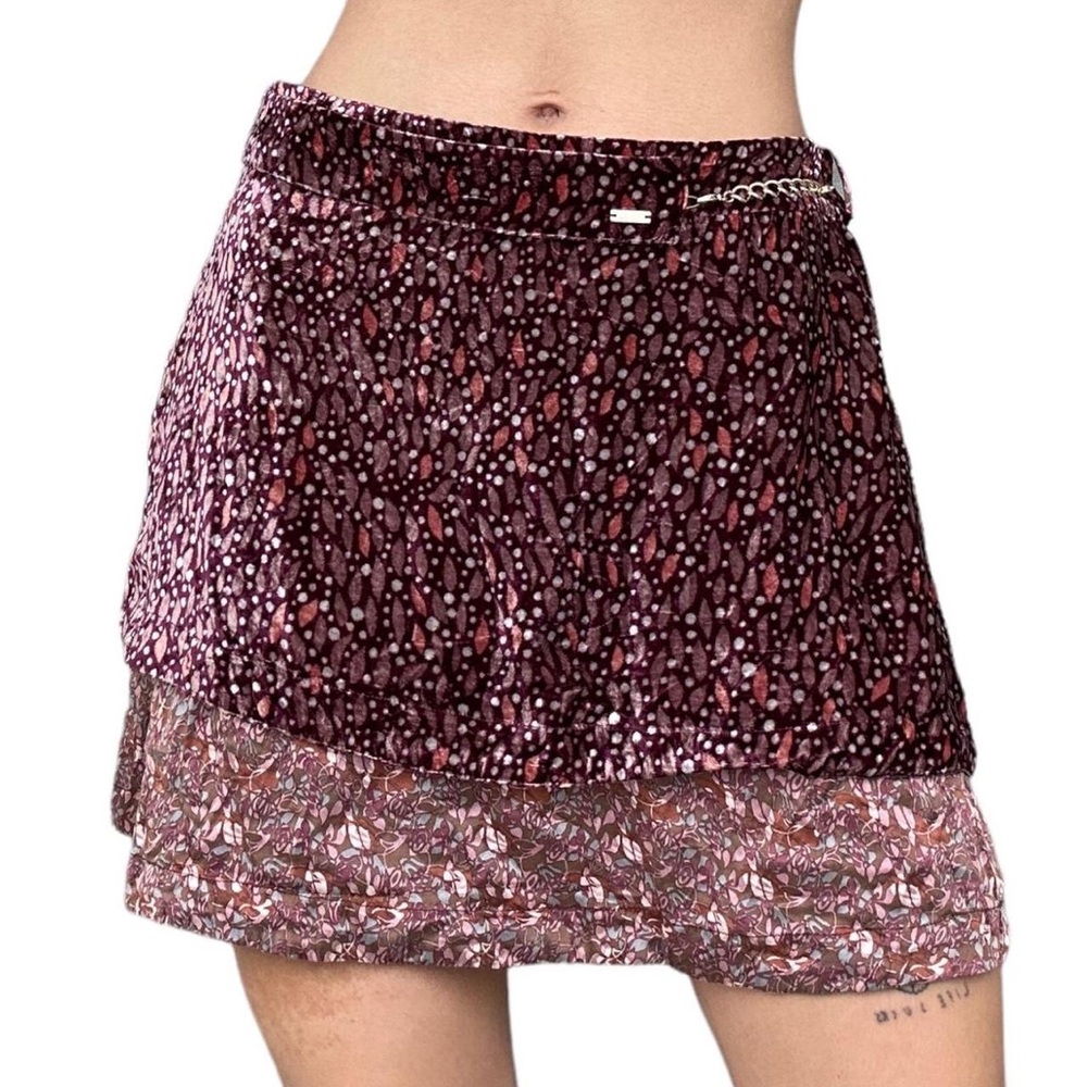 Liu Jo velvet and silk mini skirt
